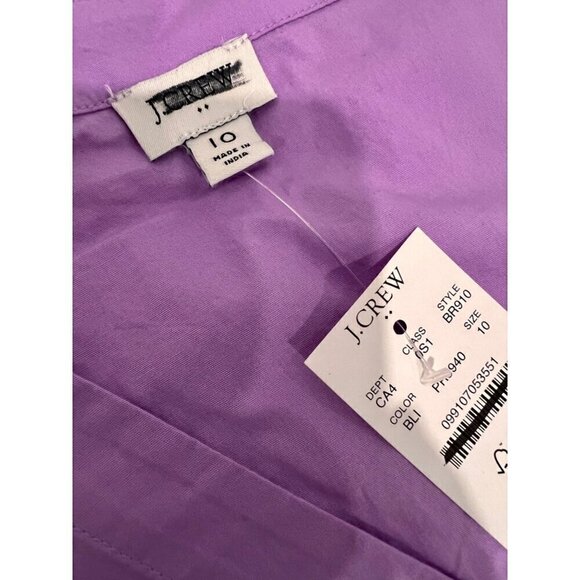 New J. Crew Size 10 Faux-Wrap Sleeveless Mini Dress Purple *Stain* - Picture 3 of 12